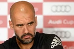 Pep Guardiola tại buổi họp báo trước thềm Audi Cup. (Nguồn: Getty Images)