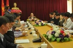 Quang cảnh cuộc họp thông báo quyết định thu hồi dự án khu du lịch sinh thái Hàm Rồng. (Ảnh: Hương Thu/TTXVN)