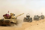 Quân đội Iraq tiến về Mosul ngày 17/10. (Nguồn: AFP)