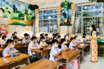 Học sinh trường tiểu học Ngô Quyền, Cần Thơ. (Ảnh minh họa: Ánh Tuyết/TTXVN)