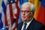 Đại sứ Nga tại Liên hợp quốc Vitaly Churkin trong một cuộc họp báo ở New York, Mỹ. (Nguồn: AFP/TTXVN)