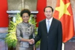 Chủ tịch nước Trần Đại Quang tiếp Tổng Thư ký OIF Michaelle Jean. (Ảnh: Nhan Sáng/TTXVN)