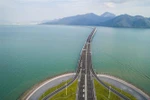 Cầu vượt biển nối Hong Kong-Chu Hải-Macau. (Ảnh: THX/TTXVN)