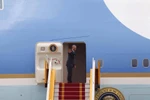 Chiếc máy bay Air Force One đưa Tổng thống Obama vào Thành phố Hồ Chí Minh chiều 24/5. (Ảnh: Minh Sơn/Vietnam+)