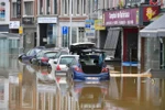 Ngập lụt do mưa lũ tại quận Chenee, Liege, Bỉ ngày 16/7/2021. (Nguồn: AFP/TTXVN) 