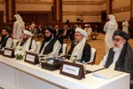 Phái đoàn Taliban tham dự cuộc hòa đàm với Chính phủ Afghanistan tại thủ đô Doha, Qatar ngày 7/7/2019. (Nguồn: AFP/TTXVN) 