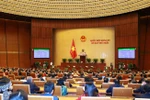 Quốc hội thông qua Nghị quyết kỳ họp thứ nhất, Quốc hội khóa XV. (Ảnh: Phương Hoa/TTXVN) 