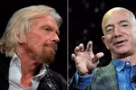 Hai tỷ phú Richard Branson và Jeff Bezos. (Nguồn: AFP/Getty Images) 