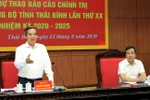 Trưởng ban Kinh tế Trung ương Nguyễn Văn Bình phát biểu tại buổi làm việc. (Ảnh: Thế Duyệt/TTXVN) 