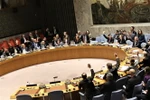 Các nước thành viên Hội đồng Bảo an Liên hợp quốc bỏ phiếu thông qua nghị quyết. (Ảnh: Khắc Hiếu/TTXVN) 