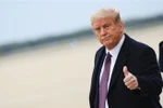 Tổng thống Mỹ Donald Trump tại căn cứ không quân Andrews ở Maryland, Mỹ, ngày 1/10/2020. (Nguồn: AFP/TTXVN) 