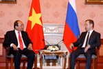 Thủ tướng Nguyễn Xuân Phúc hội đàm với Thủ tướng Nga D. Medvedev. (Ảnh: Thống Nhất/TTXVN