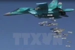 Máy bay Sukhoi Su-34 của Nga tại căn cứ không quân Hamedan, Iran, chuẩn bị tiến hành vụ không kích nhằm vào các mục tiêu IS tại Deir ez-Zor, Syria ngày 18/8. (Nguồn: EPA/TTXVN) 