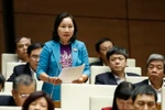 Đại biểu Quốc hội tỉnh Bình Thuận Nguyễn Thị Phúc phát biểu ý kiến. (Ảnh: An Đăng/TTXVN)