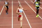 Vận động viên Nguyễn Thị Huyền đoạt huy chương vàng tại SEA Games 28. (Ảnh: Quốc Khánh/TTXVN)