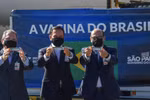 Chính quyền Sao Paulo tiếp nhận vắcxin của Sinovac. (Ảnh: AFP)