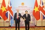 Phó Thủ tướng, Bộ trưởng Ngoại giao Phạm Bình Minh đón Bộ trưởng Ngoại giao và Phát triển, Bộ trưởng Thứ nhất Liên hiệp Vương quốc Anh và Bắc Ireland Dominic Raab. (Ảnh: Doãn Tấn/TTXVN)