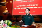 Trung tướng Nguyễn Tân Cương, Thứ trưởng Bộ Quốc phòng phát biểu khai mạc hội nghị. (Ảnh: Dương Giang/TTXVN)