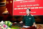Trung tướng Nguyễn Tân Cương, Thứ trưởng Bộ Quốc phòng phát biểu khai mạc hội nghị. (Ảnh: Dương Giang/TTXVN)