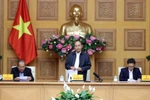 Thủ tướng Nguyễn Xuân Phúc phát biểu tại buổi làm việc. (Ảnh: Thống Nhất/TTXVN)