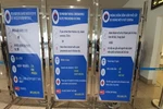 Bộ Y tế cảnh báo phòng chống nhiễm viêm phổi cấp do chủng virus mới nCoV tại hệ thống kiểm dịch y tế quốc tế Sân bay quốc tế Nội Bài. (Ảnh: TTXVN)