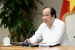 Bộ trưởng, Chủ nhiệm Văn phòng Chính phủ Mai Tiến Dũng chủ trì cuộc họp. (Ảnh: Dương Giang/TTXVN)