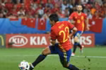 Tiền đạo Tây Ban Nha Nolito ghi bàn thắng nhân đôi cách biệt trước Thổ Nhĩ Kỳ trong trận đấu ở bảng D vòng chung kết giải bóng đá Euro 2016 diễn ra tại thành phố Nice, Pháp, ngày 17/6. (Nguồn: AFP/TTXVN)