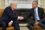 Tổng thống Barack Obama (phải) và Tổng thống mới đắc cử Donald Trump (trái) trong cuộc gặp tại Nhà Trắng ngày 10/11. (Nguồn: EPA/TTXVN)