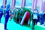 Lễ di quan Nhà du hành vũ trụ Liên Xô và Nga Viktor Gorbatko. (Ảnh Dương Trí/TTXVN)