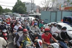 Cảnh kẹt xe ở Thành phố Hồ Chí Minh. (Ảnh: An Hiếu/TTXVN)