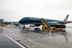 Máy bay Vietnam Airlines tại sân bay Vân Đồn. (Ảnh minh họa: TTXVN phát)