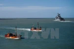 Tàu khu trục ARA Sarandi tham gia chiến dịch tìm kiếm tàu ngầm mất tích ARA San Juan tại Mar del Plata ngày 21/11. (Nguồn: AFP/TTXVN)