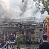 Hiện trường vụ cháy ở phố Lò Đúc. (Nguồn: TTXVN)