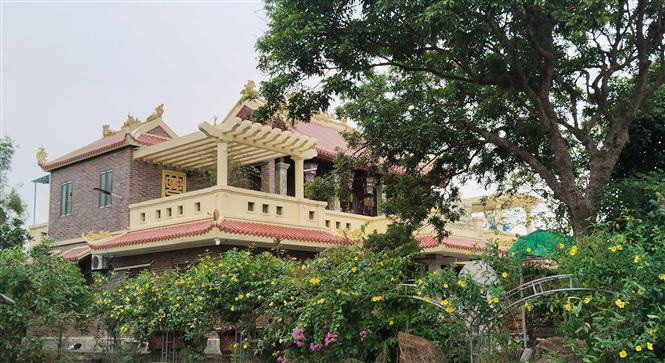 Khu nhà bị can Lưu Bình Nhưỡng tại thôn Hà Lý, xã Hùng Dũng, huyện Hưng Hà, tỉnh Thái Bình. (Ảnh: Nguyễn Công Hải/TTXVN)