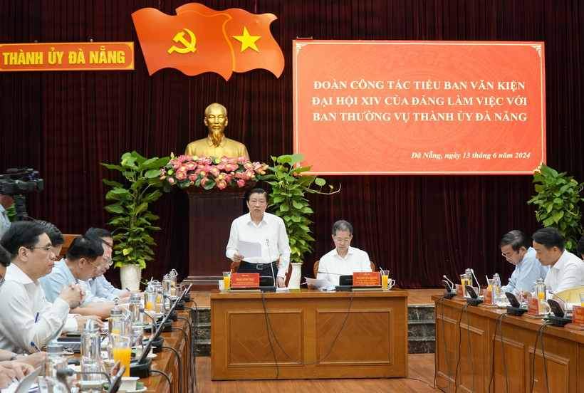 Quang cảnh buổi làm việc. (Ảnh: Quốc Dũng/TTXVN)