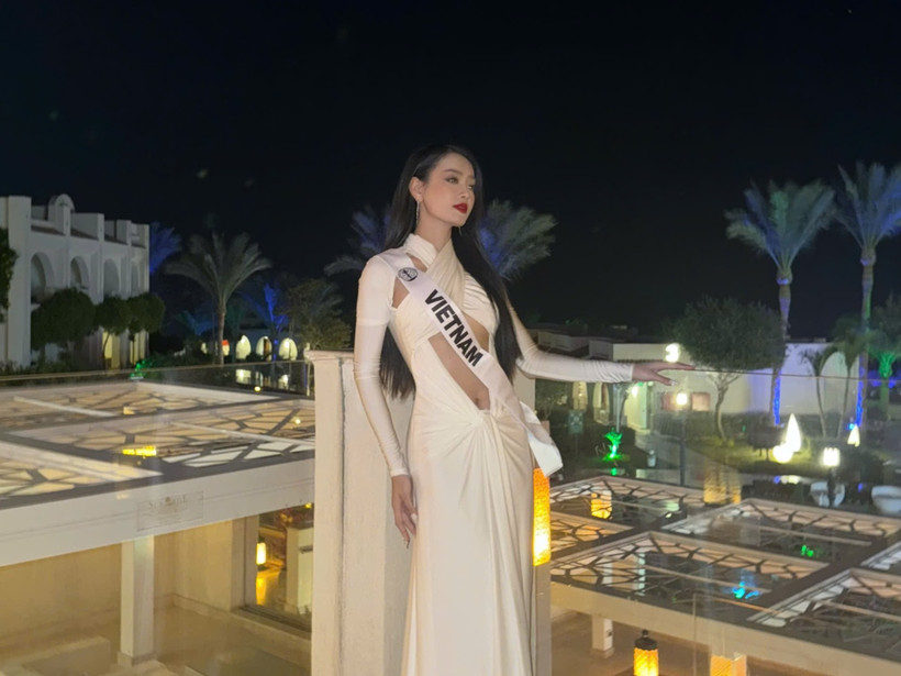 Á hậu Khánh Linh mong muốn làn tỏa bản sắc Việt tại Miss Intercontinental 2024. (Ảnh: NVCC)