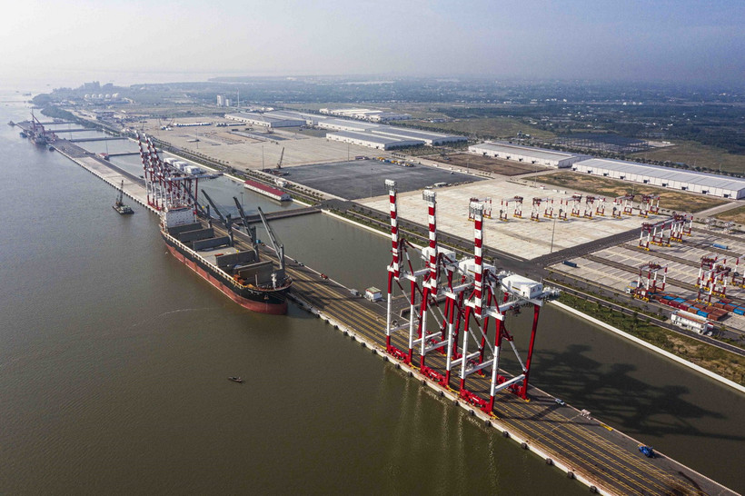 Cảng Quốc tế Long An ở huyện Cần Giuộc, tỉnh Long An. (Ảnh: Vũ Sinh/TTXVN)