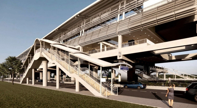 Phối cảnh một góc cầu bộ hành nhà ga trên cao metro Bến Thành-Suối Tiên. (Ảnh: TTXVN phát)