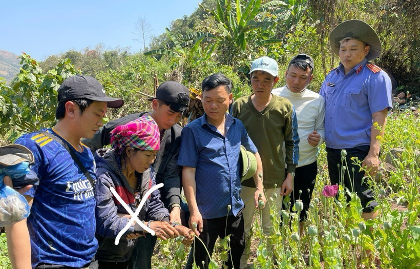 Đối tượng Lỳ Khừ Nu (thứ 2 bên trái). (Ảnh: TTXVN phát)