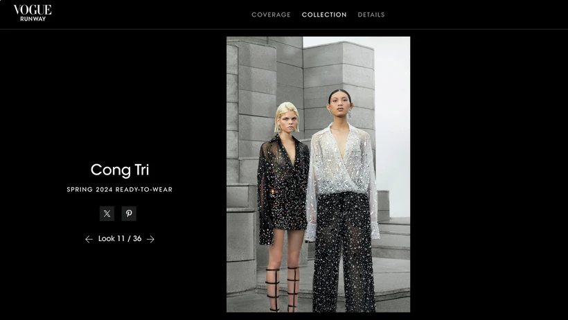 Tú Anh xuất hiện trên Vogue Mỹ cùng người mẫu nước ngoài. (Ảnh: CTV/Vietnam+)