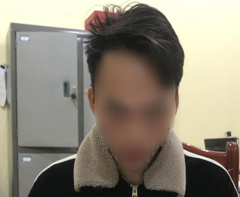 Đối tượng L.V.Q tại cơ quan công an. (Nguồn: Công an Bắc Giang)