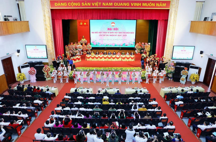 Toàn cảnh Đại hội đại biểu Mặt trận Tổ quốc Việt Nam tỉnh Điện Biên lần thứ XIII, nhiệm kỳ 2024-2029. (Ảnh: Trung Kiên/TTXVN)