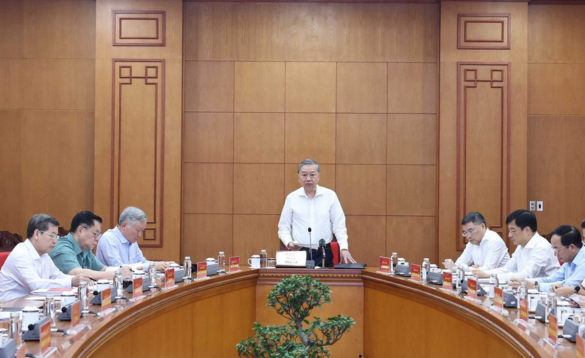 Tổng Bí thư Tô Lâm phát biểu. (Ảnh: Thống Nhất/TTXVN)