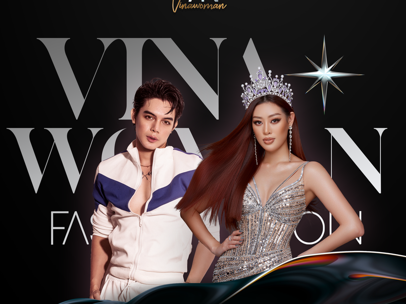 lần đầu tiên Hoa hậu Khánh Vân xuất hiện với vai trò là nhà thiết kế kết hợp cùng Brian Võ trong bộ sưu tập Vinawoman. (Ảnh: BTC)