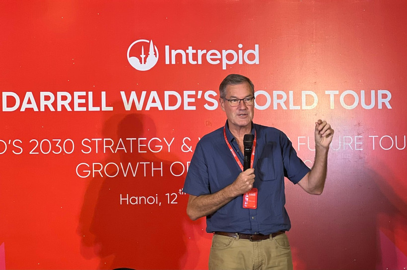 Nhà đồng sáng lập kiêm Chủ tịch Tập đoàn Du lịch Mạo hiểm lớn nhất thế giới Intrepid Travel, ông Darrell Wade. (Ảnh: Mai Mai/Vietnam+)