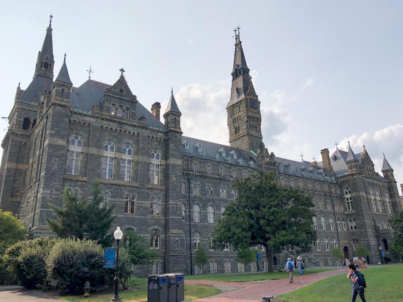 Khuôn viên trường đại học Georgetown ở Washington, DC, Mỹ. (Ảnh: AFP/TTXVN)