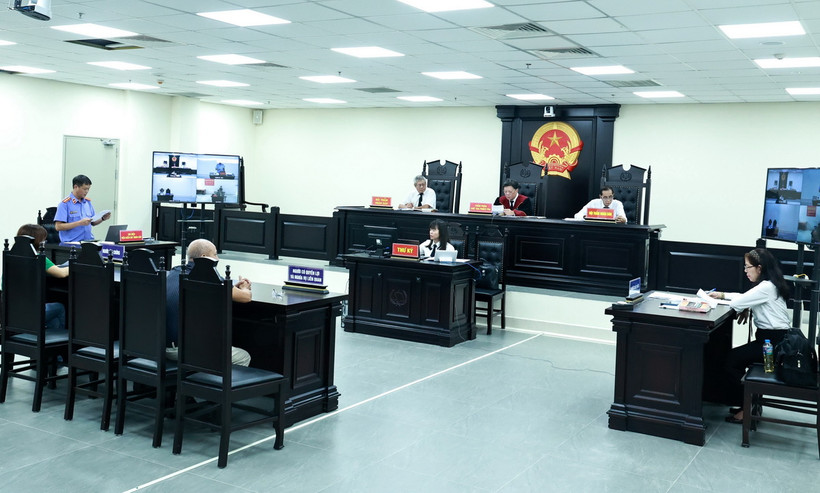 Quang cảnh phòng xử án tại Tòa án Nhân dân thành phố Hà Nội. (Ảnh: Kim Anh/TTXVN