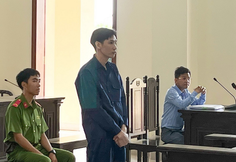 Bị cáo Lê Thanh Bằng tại phiên tòa sơ thẩm. (Ảnh: TTXVN phát)