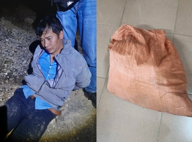 Lù A Mình và tang vật vụ án.(Nguồn: Báo Thanh Niên)