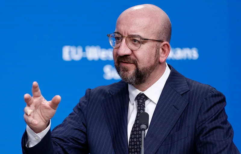 Chủ tịch Hội đồng châu Âu Charles Michel phát biểu tại cuộc họp báo ở Brussels, Bỉ ngày 13/12/2023. (Ảnh: AFP/TTXVN) 